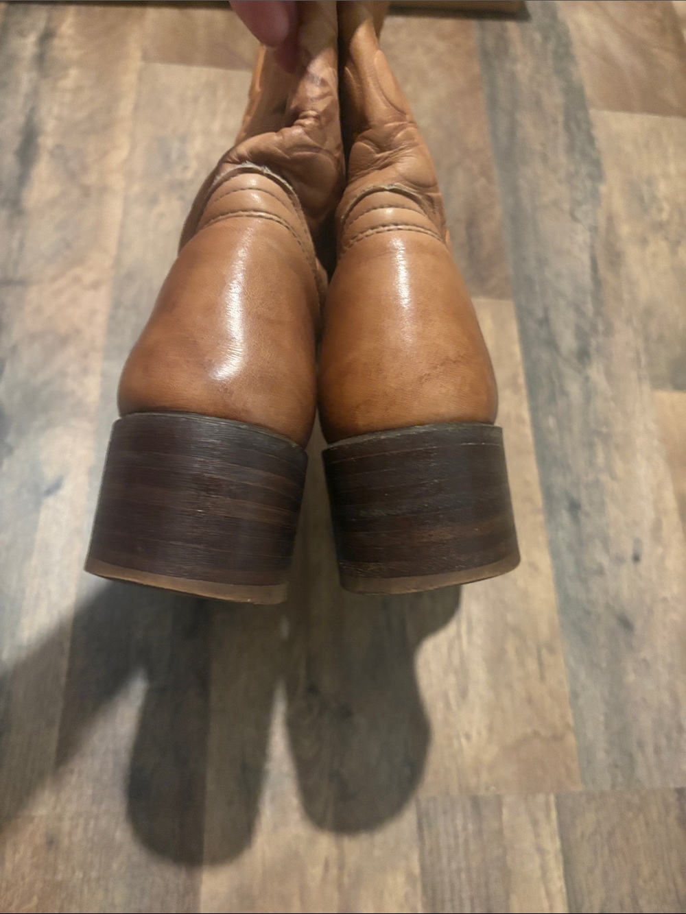 Frye Campus Boots Frye/Coach Cognac Leather Embossed Logo Boots - Picture 8 of 15